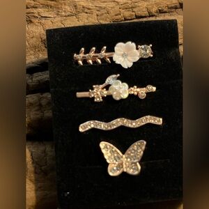 Elegant Gold and White Watchband Charm Set